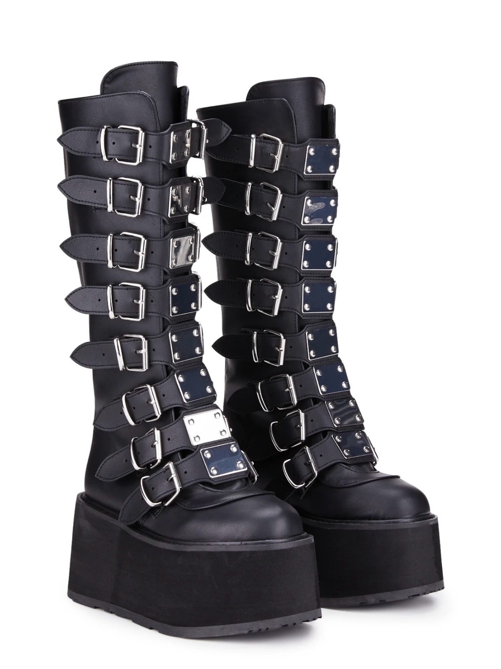 DEMONIA DAMNED-318 PLATFORM KNEE HIGH BOOTS